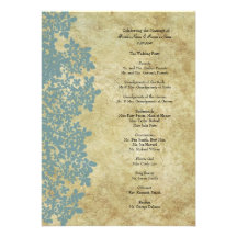 Programa del boda del cordón de la reina Ana azul  Invitacion Personalizada