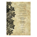 Programa del boda del cordón de la reina Ana negro Invitacion Personalizada