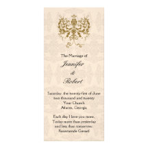 Programa del boda del damasco de la crema y del or lonas
