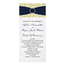 programa del boda del damasco de los azules marino lona personalizada