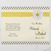 Programa del boda del lunar de la margarita de Sha Tarjetas Publicitarias