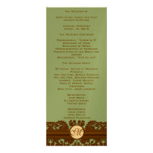 Programa del boda del monograma del damasco de Bro Comunicados Personales