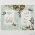 Programa del boda del remolino de la mariposa de l tarjetón