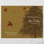 Programa del boda del roble de Brown Tarjeton