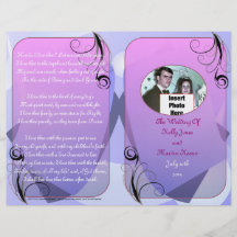Programa del boda (diseño plegable con la foto) tarjetas publicitarias