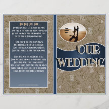 Programa del boda (diseño plegable con la foto) flyer personalizado
