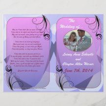 Programa del boda (diseño plegable) tarjeton