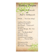 Programa del boda - verde lonas