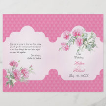 Programa elegante de la ceremonia de boda del dama flyer personalizado