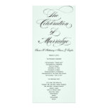 Programa elegante del boda de la escritura - azul invitaciones