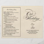 Programa elegante del boda de la escritura - negro tarjetón