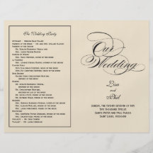 Programa elegante del boda de la escritura - negro tarjetón