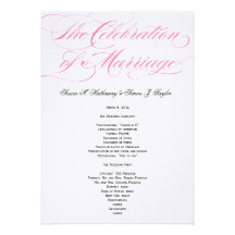 Programa elegante del boda de la escritura - rosa anuncio