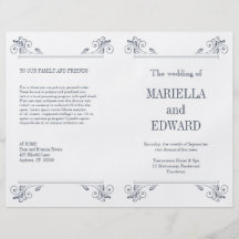Programa elegante del boda del aplique tarjetón