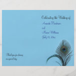 Programa elegante del boda del pavo real (turquesa tarjeton