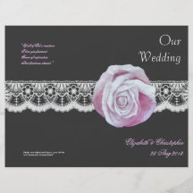 Programa elegante elegante del boda del cordón de  tarjetas informativas