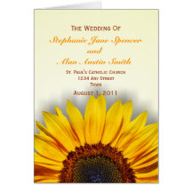 Programa espectacular del boda del girasol felicitaciones