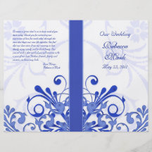 Programa floral abstracto azul y blanco del boda tarjetas informativas