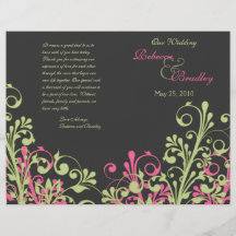 Programa floral abstracto del boda del rosa y del  flyer a todo color