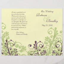 Programa floral abstracto verde y púrpura del boda tarjetas informativas