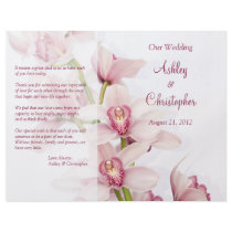 Programa floral de la boda de la orquídea rosada d folletos