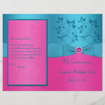 Programa floral de Quinceanera del fucsia y de la  Tarjetas Publicitarias