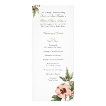 Programa floral del boda del boda del hibisco del  invitaciones personalizada