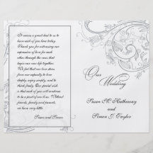 Programa floral del boda del estaño elegante tarjetones