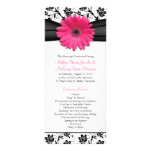 Programa floral del boda del Gerbera del negro ros Lonas
