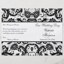 Programa floral negro, blanco, gris del boda del d tarjetones