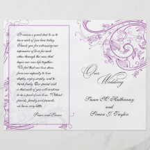 Programa floral púrpura elegante del boda tarjetas publicitarias