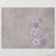 Programa floral púrpura y gris del vintage del bod tarjeta publicitaria