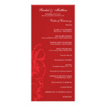 Programa floral rojo del boda tarjetas publicitarias personalizadas
