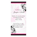 Programa floral rosado negro y oscuro del boda de  lona personalizada
