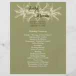 Programa floral verde oliva antiguo del boda tarjetas informativas