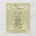 Programa floral verde oliva antiguo del boda tarjeton
