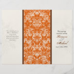 Programa formal anaranjado del boda de Fleur di Ly Tarjetas Informativas