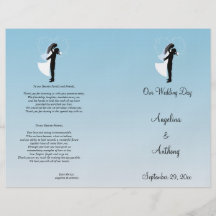 Programa formal del boda de la silueta azul de Omb Tarjetas Publicitarias