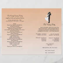 Programa formal del boda de la silueta de Ombre de Tarjeta Publicitaria