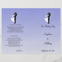 Programa formal del boda de la silueta de Ombre de Tarjeta Publicitaria