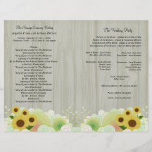 Programa formal del boda del girasol retro elegant flyer personalizado