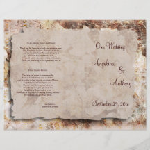Programa formal floral del boda de la moca elegant flyer a todo color