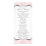 Programa francés rosado del boda del cordón invitaciones personalizada