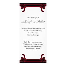 Programa gótico rojo elegante del boda del marco lonas personalizadas