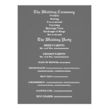 Programa gris del boda del damasco de la paloma de invitacion personal 