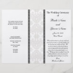Programa gris negro del boda del damasco tarjetas informativas