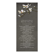 Programa gris y blanco del boda de la magnolia anuncio personalizado