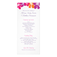 Programa hawaiano del boda invitacion personalizada