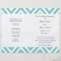Programa moderno del boda del modelo de Chevron de Tarjetón