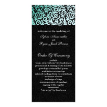 programa negro del boda de la aguamarina plantilla de lona